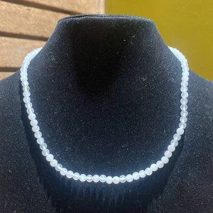 4MM White Agate Bead Stretchy Cord Necklace/Bracelet/Anklet